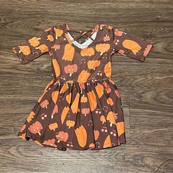 Dot Dot Smile 3 Ballerina Dresses Black / White Pink Skulls Orange Pumpkin 2T - Picture 9 of 12